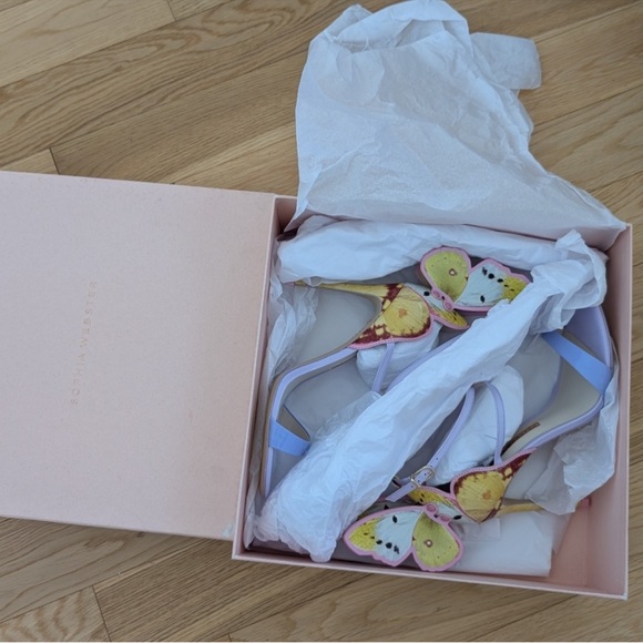 SOPHIA WEBSTER CHIARA BUTTERFLY EMBROIDERED STILETTO SANDALS ~ US 8.5 Like New 🦋 - Picture 11 of 11